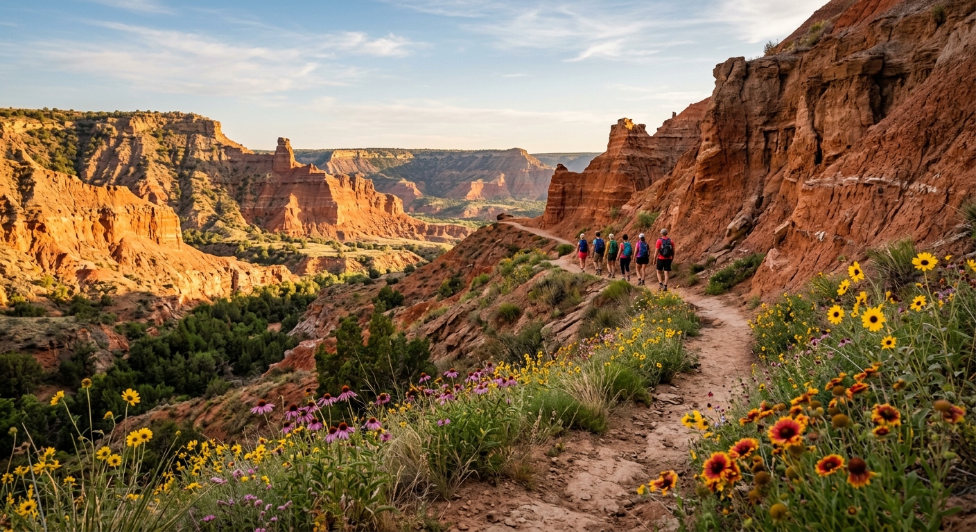 Hiking trail along the canyon rim